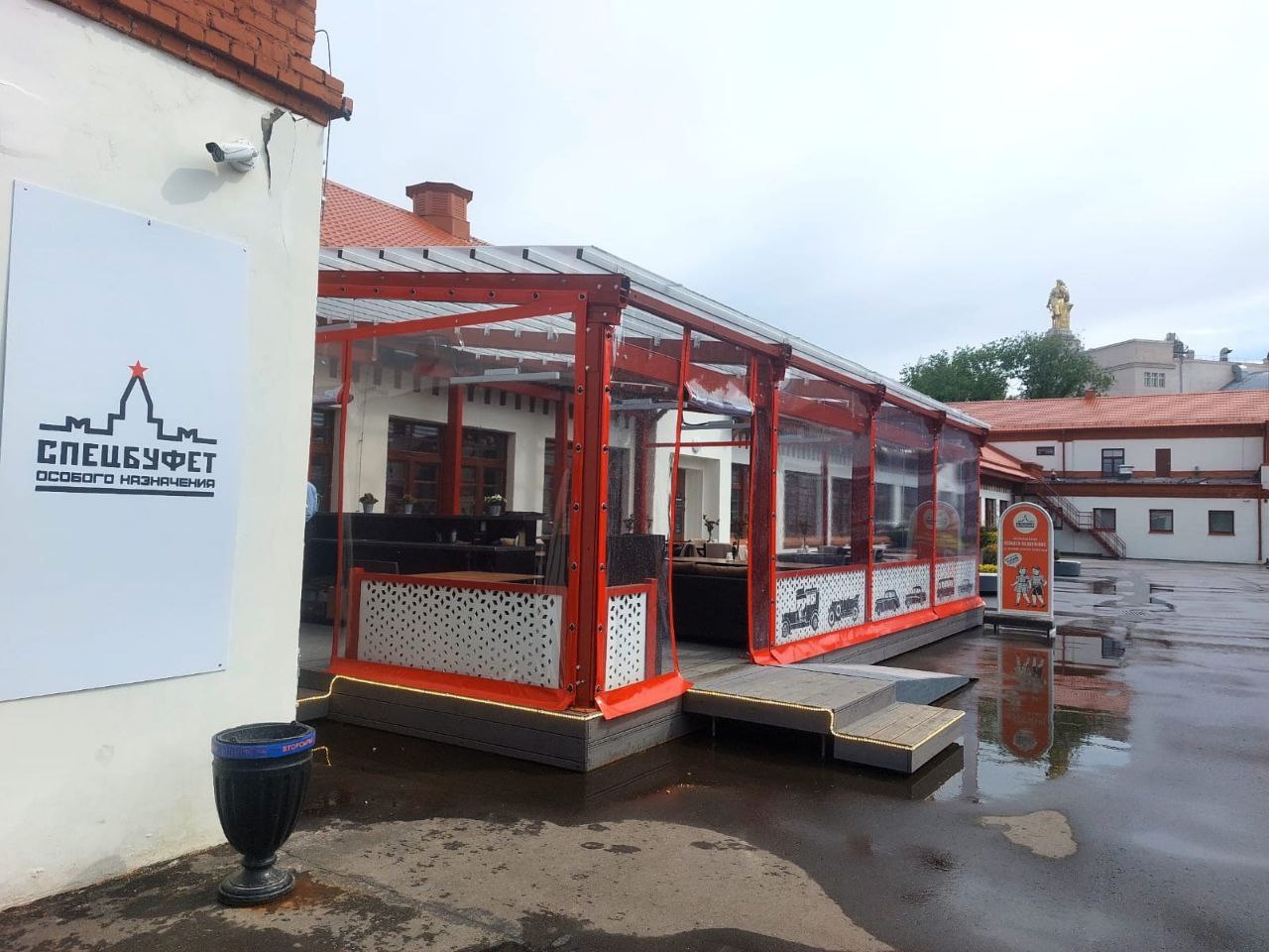 ПВХ шторы для летней террасы кафе в Задонске